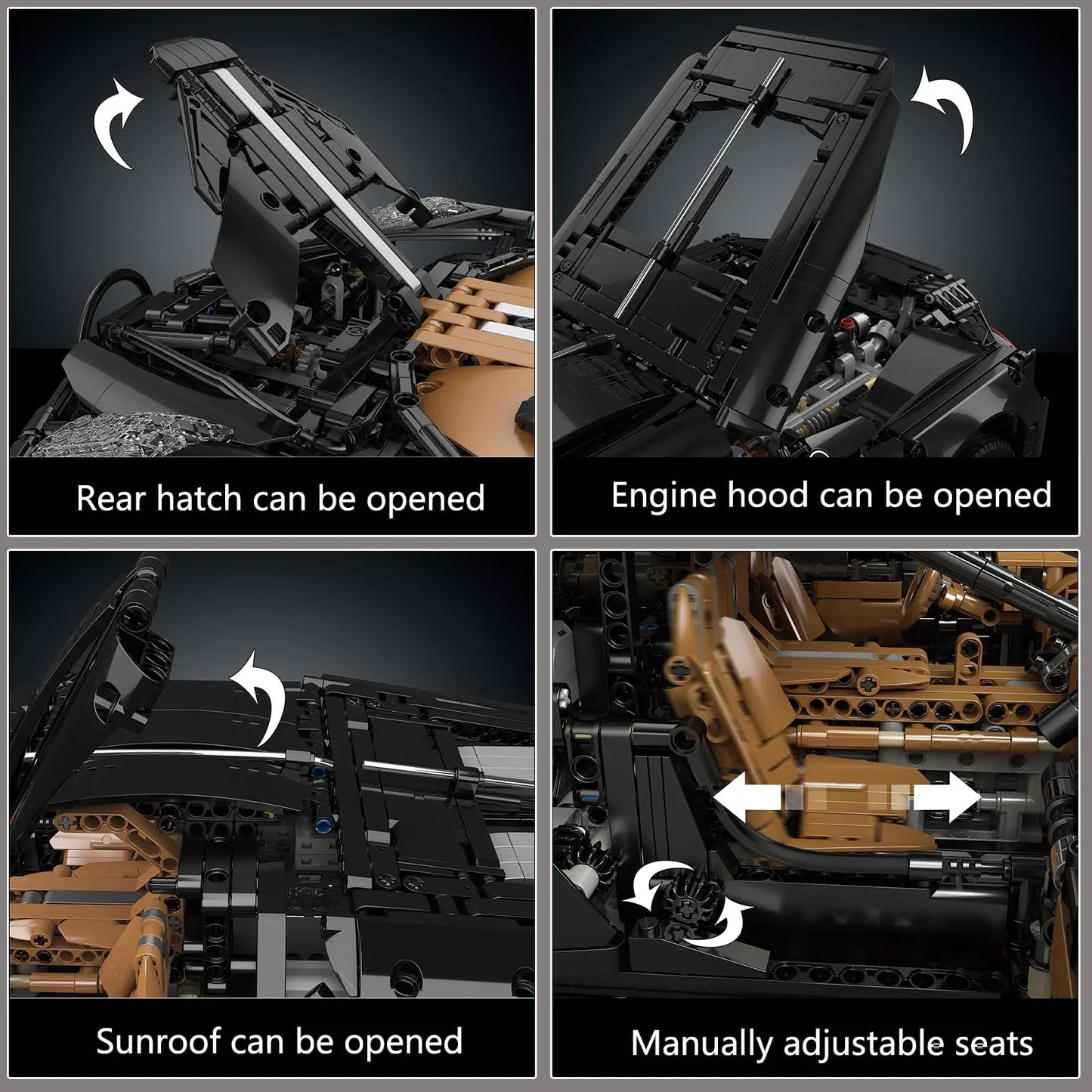 Mould King 13163 Voiture Noire