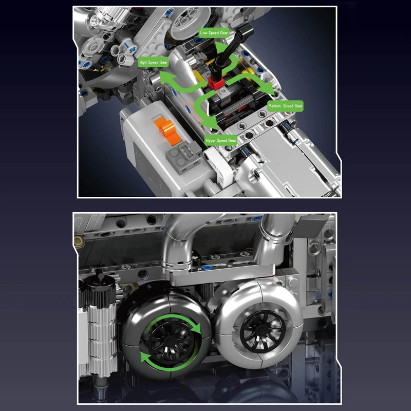 Mould King 10201 Hypercar W16 Motor