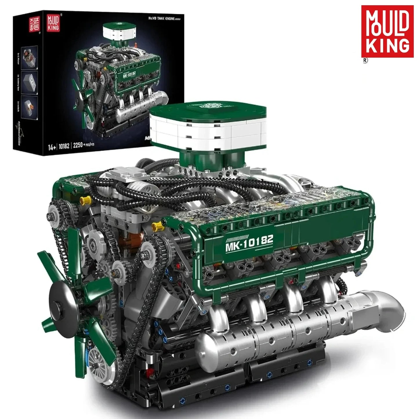 Mould King 10182 V8-Panzermotor